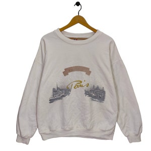 Vintage Paris Crewneck Sweatshirt, France Souvenir, Tour Eiffel, Large