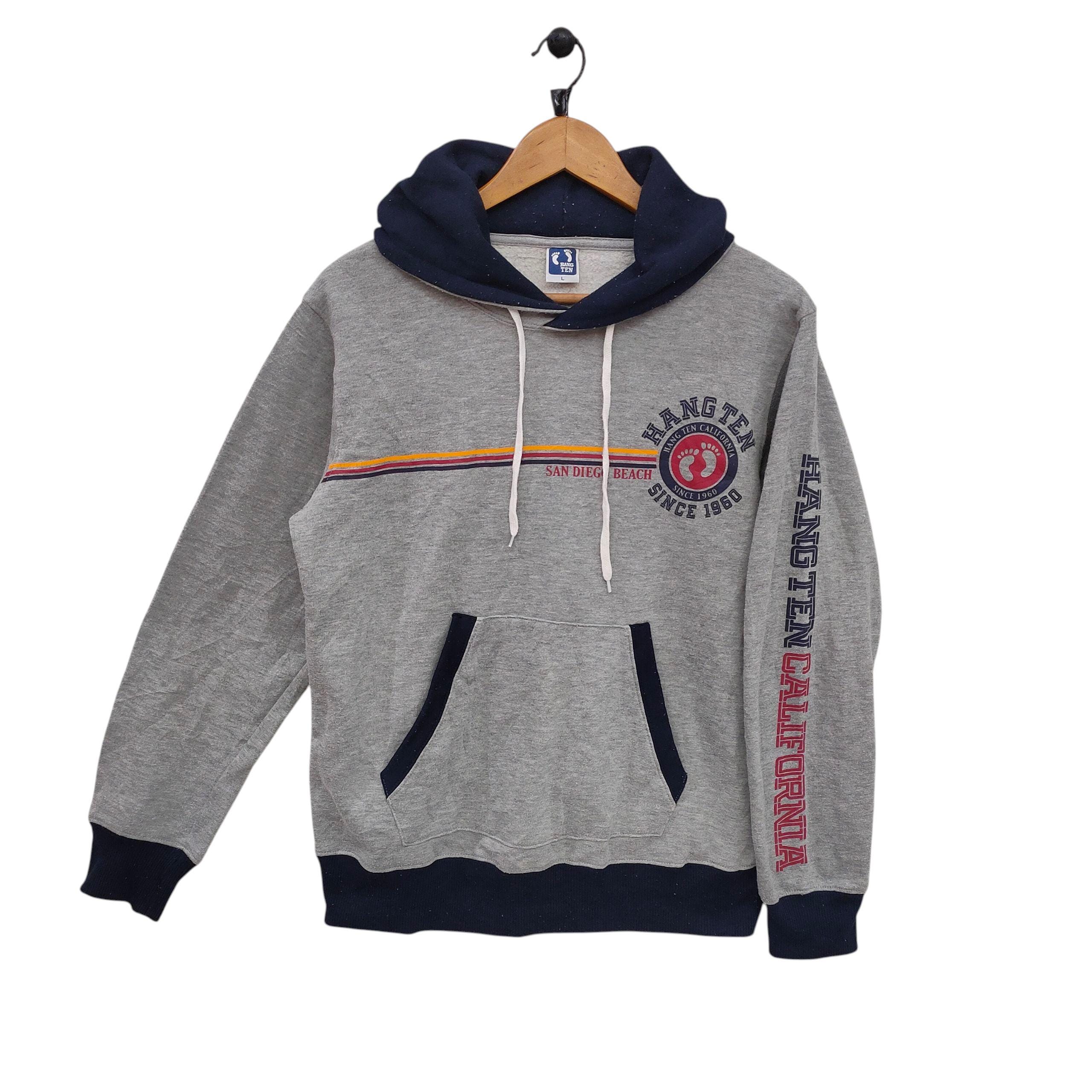 トップス 60s HANG TEN vintage sweat shirt Vtg Hang Ten Hoodie Sweatshirt Vintage Hang Ten California Retro