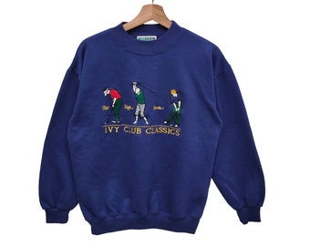 90er Jahre Golf Classic Sweater Medium Vintage IVY Club Classic Embroidery Sweatshirt Pullover Pullover Größe M