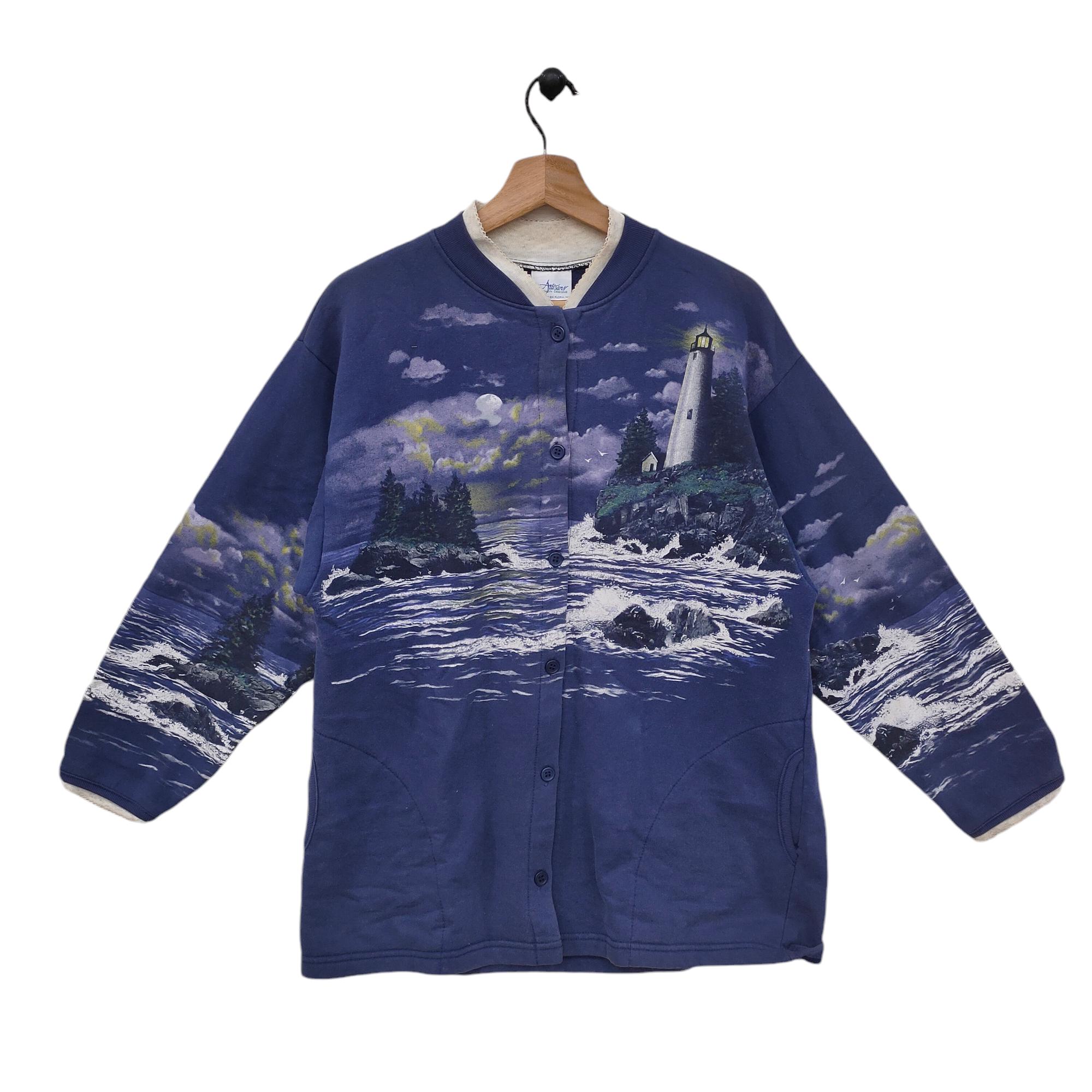 トップス Artisuns SUNSCHEIN DESIGNS 90s USA sweat VTG 90s Women's Artisans Sunschein Designs Sweatshirt Winterscape
