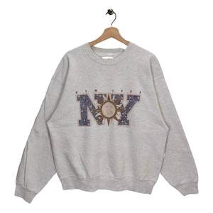 Felpa vintage anni &#39;90 New York, grande, maglione vintage NY, pullover girocollo, taglia L da uomo.