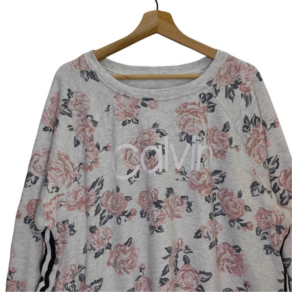 Calvin Klein Floral Sweatshirt Retro Style Botani… - image 4