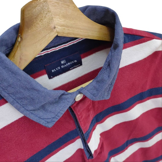 Blue Harbour Polo Shirt, Vintage Rugby, Stripes S… - image 7