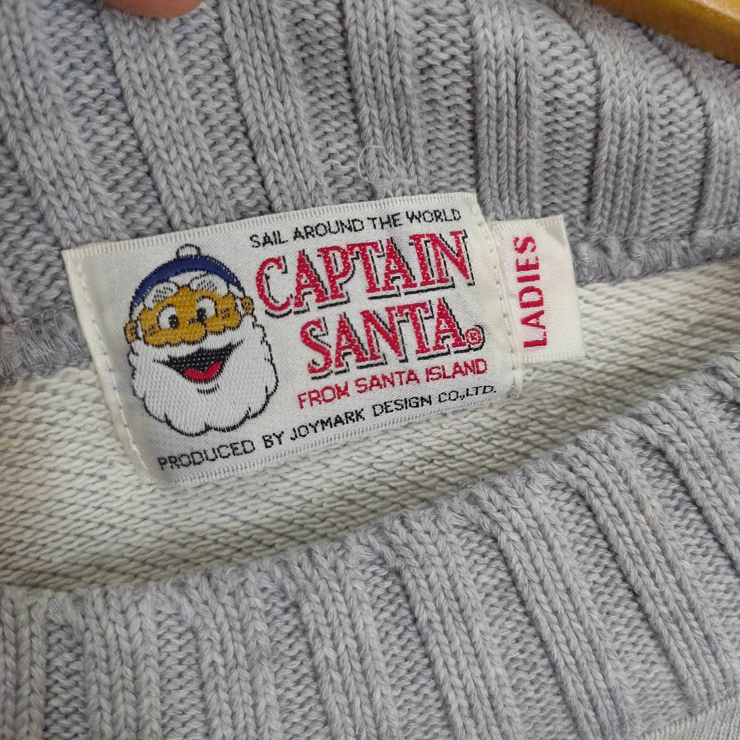 90s キャプテンサンタ ゴルフ プルオーバー ハーフジップ 刺繍 グレー