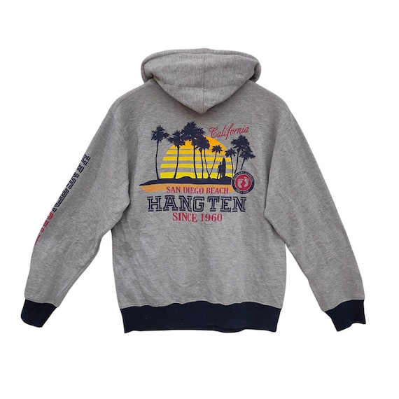 トップス 60s HANG TEN vintage sweat shirt Vtg Hang Ten Hoodie Sweatshirt Vintage Hang Ten California Retro