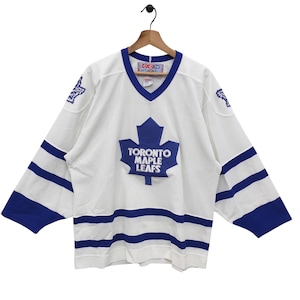 Vtg Toronto Maple Leafs Jersey Large Vintage CCM NHL Jersey Blue White Men Size L
