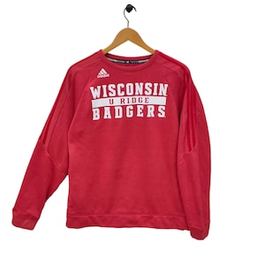 Wisconsin Badgers Sweater , University of Wisconsin , Vintage College Sweatshirt , Red Jumper , Medium