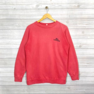 Lacoste Sweatshirt Raglan Medium Vintage Lacoste Sweater Jumper Pullover Crewneck Red Size M