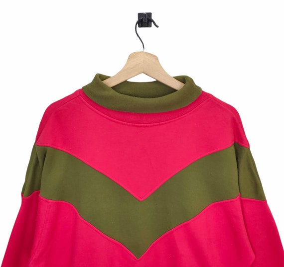 Y2K Rainbow Turtle Neck Sweatshirt Large Vintage … - image 3