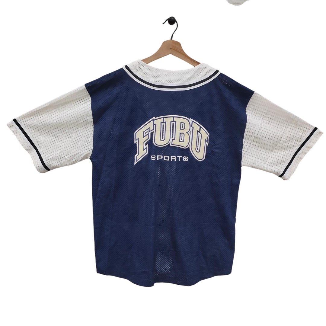 FUBU 90s ヴィンテージラグビーシャツ (XXL) FUBU jersey, blue, vintage hip hop t-shirt, 90s hip hop