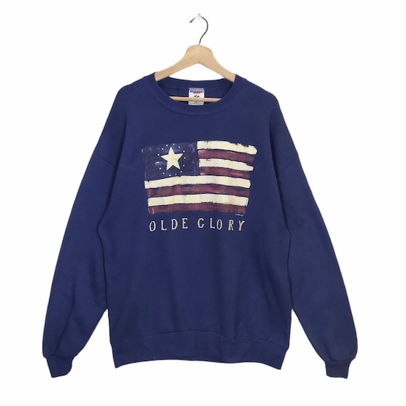 90s Jerzees Made in USA Sweatshirt Large Vintage Olde Glory | Etsy