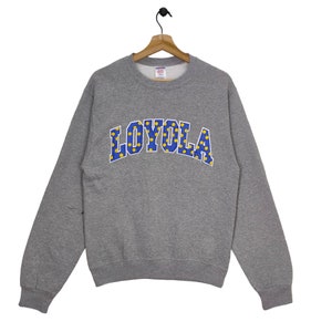 Y2K Loyola Sweatshirt Crewneck Sweatshirt Small Vintage Chicago Sweater Jumper Gray S