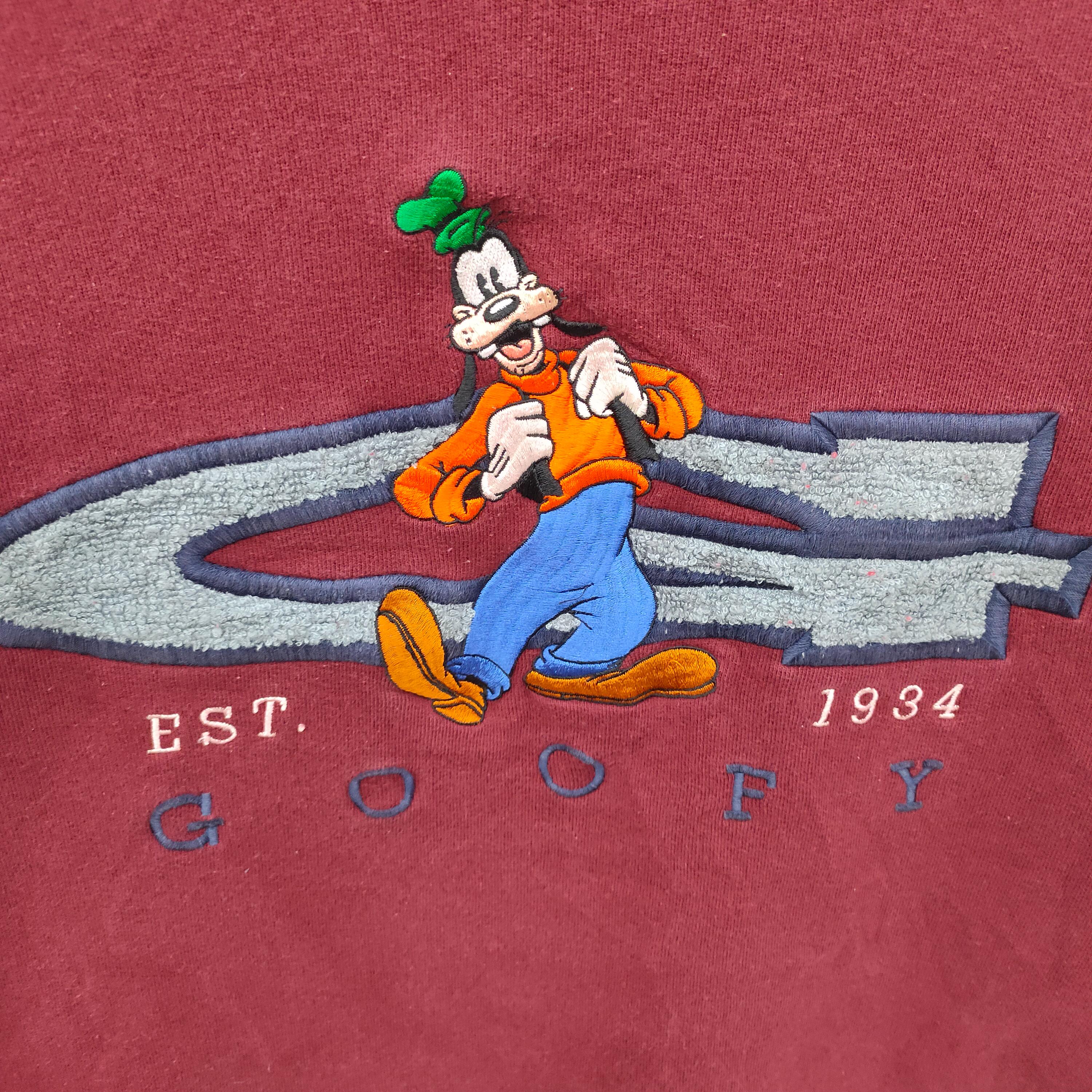 90's Disney store GOOFY スウェット　USA ヴィンテージ Vintage Disney Goofy Sweatshirt Mens Medium Gray Crewneck