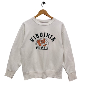 90s University of Virginia Crewneck Sweatshirt LargeVintage Virginia Cavaliers Sweater Jumper Pullover White Size L