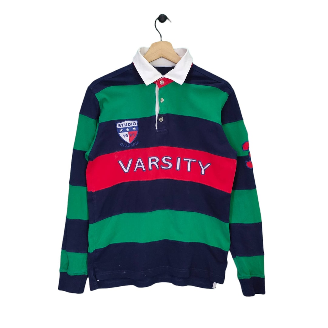 90’s POLO SPORT L/S Rugby Shirt Vintage Early 90's Polo Sport Blue White Striped Rugby Shirt