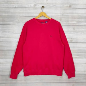 Izod Crewneck Medium Vintage Izod Sweatshirt Jumper Pullover Crewneck Plain Red Size Medium