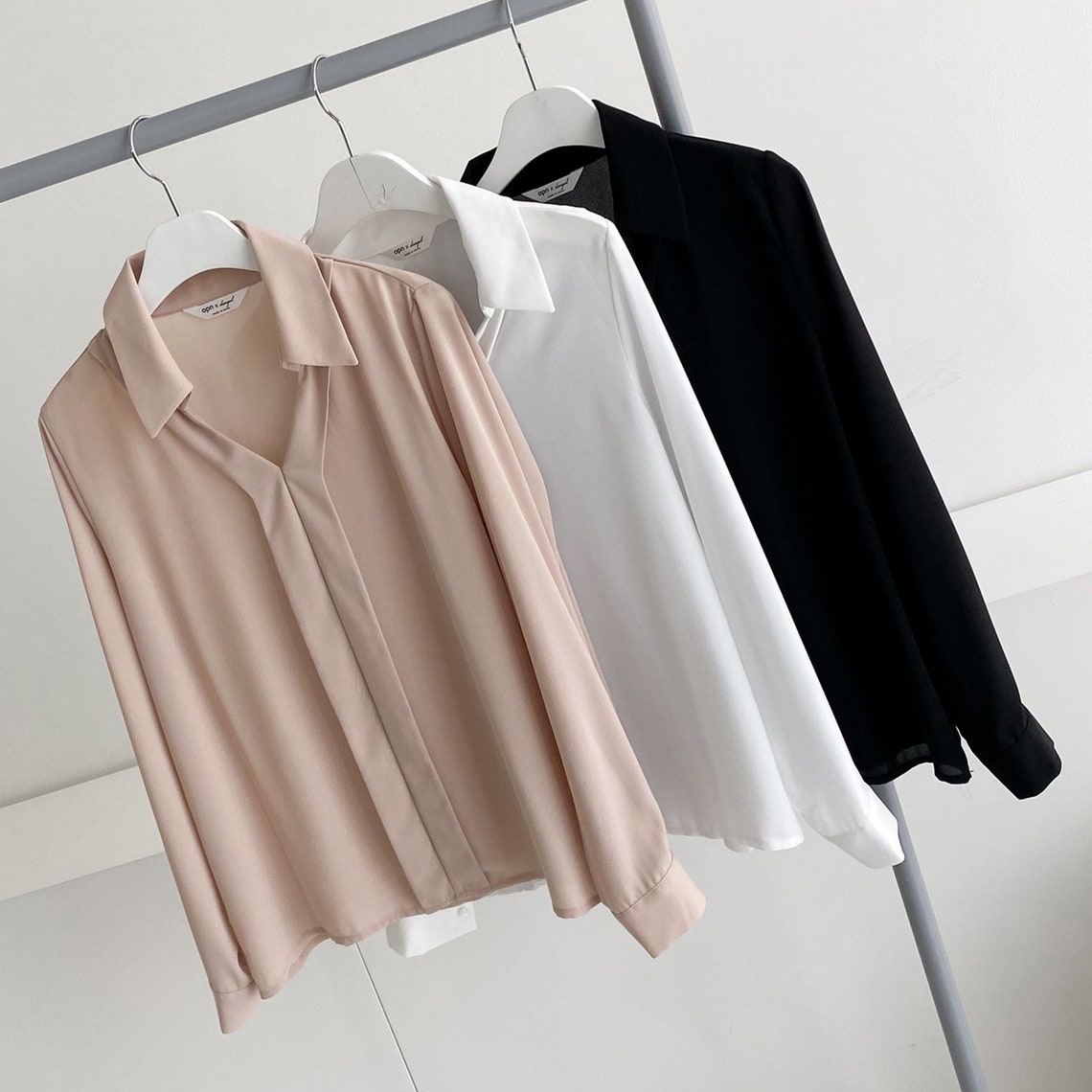 Women's Fashion Vneck Collar Blouse High Quality Spring | Etsy