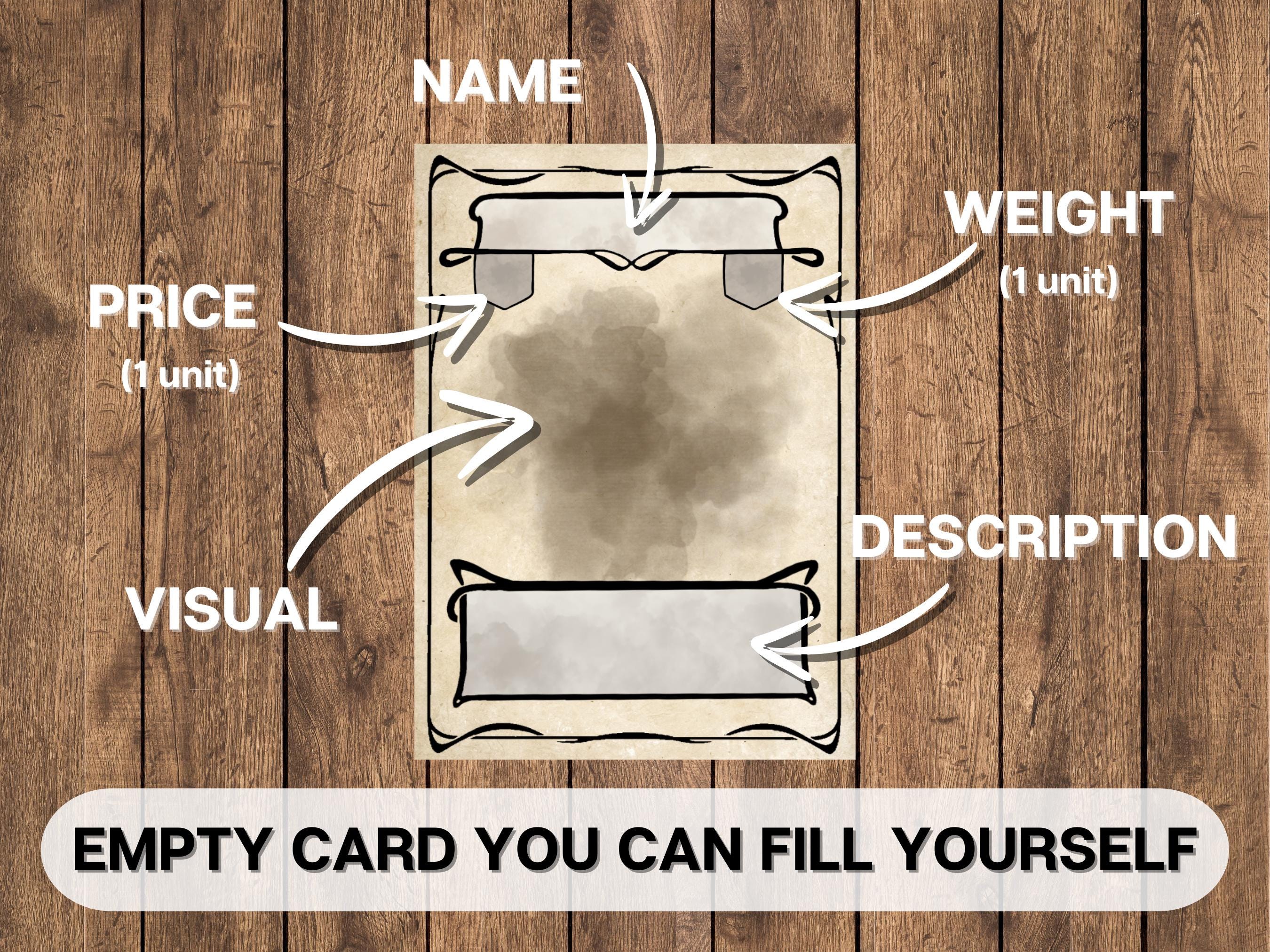 Dnd Burglar's Pack Item Equipment Cards, Dungeons and Dragons Printable ...