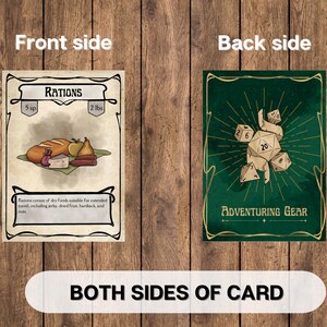 Dnd Dungeoneer's Pack Item Equipment Cards, Dungeons and Dragons ...