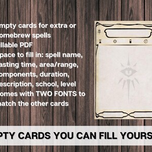 Dnd Warlock Spell Cards, Dungeons and Dragons Printable, D&amp;D 5E 2014 ...