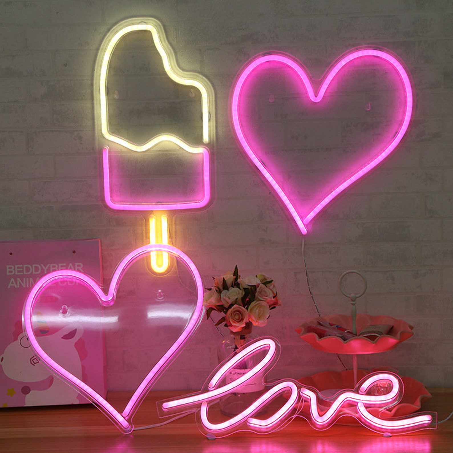 Heart shape Neon light LED Light Wall Art Sign Lights Etsy