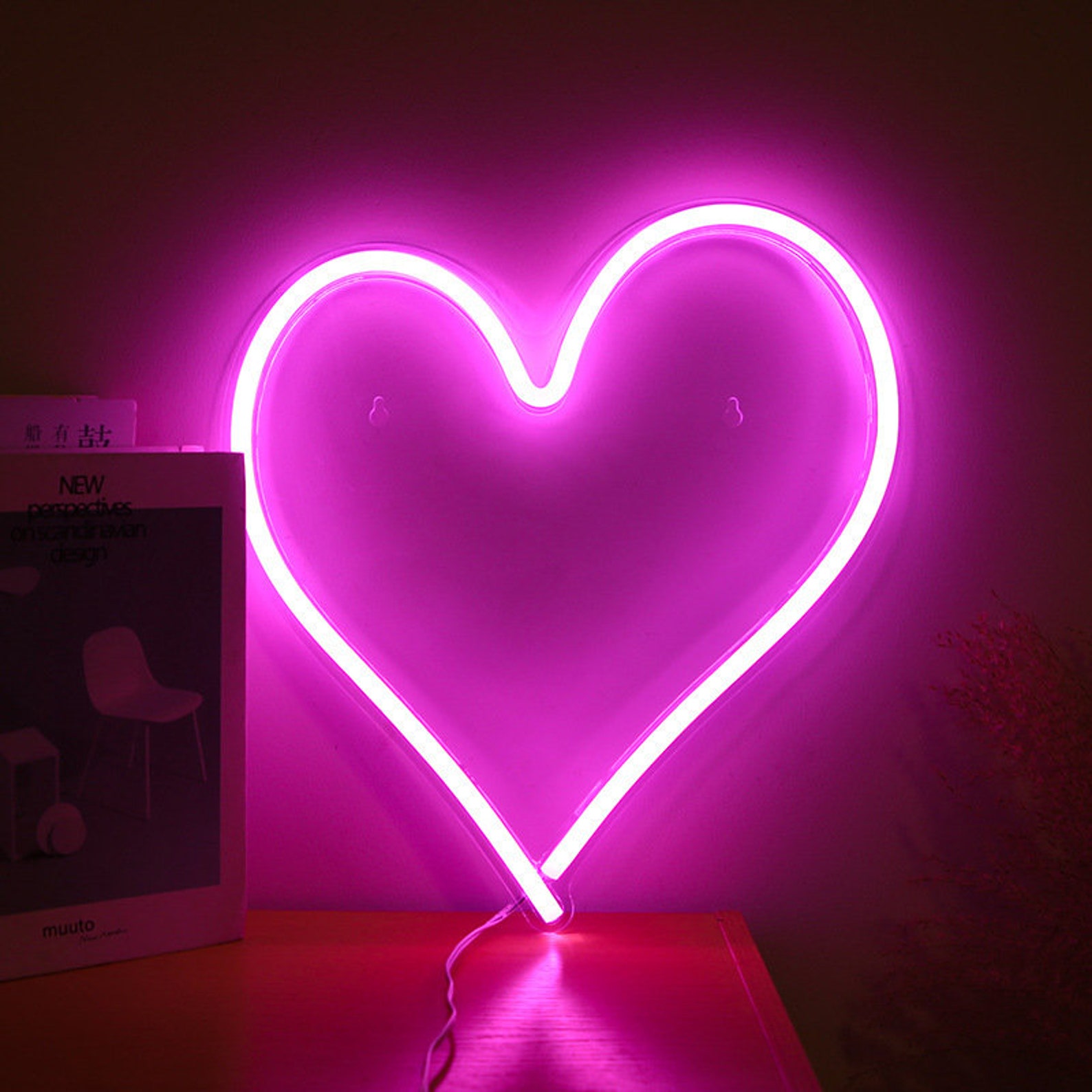 Heart shape Neon light LED Light Wall Art Sign Lights Etsy