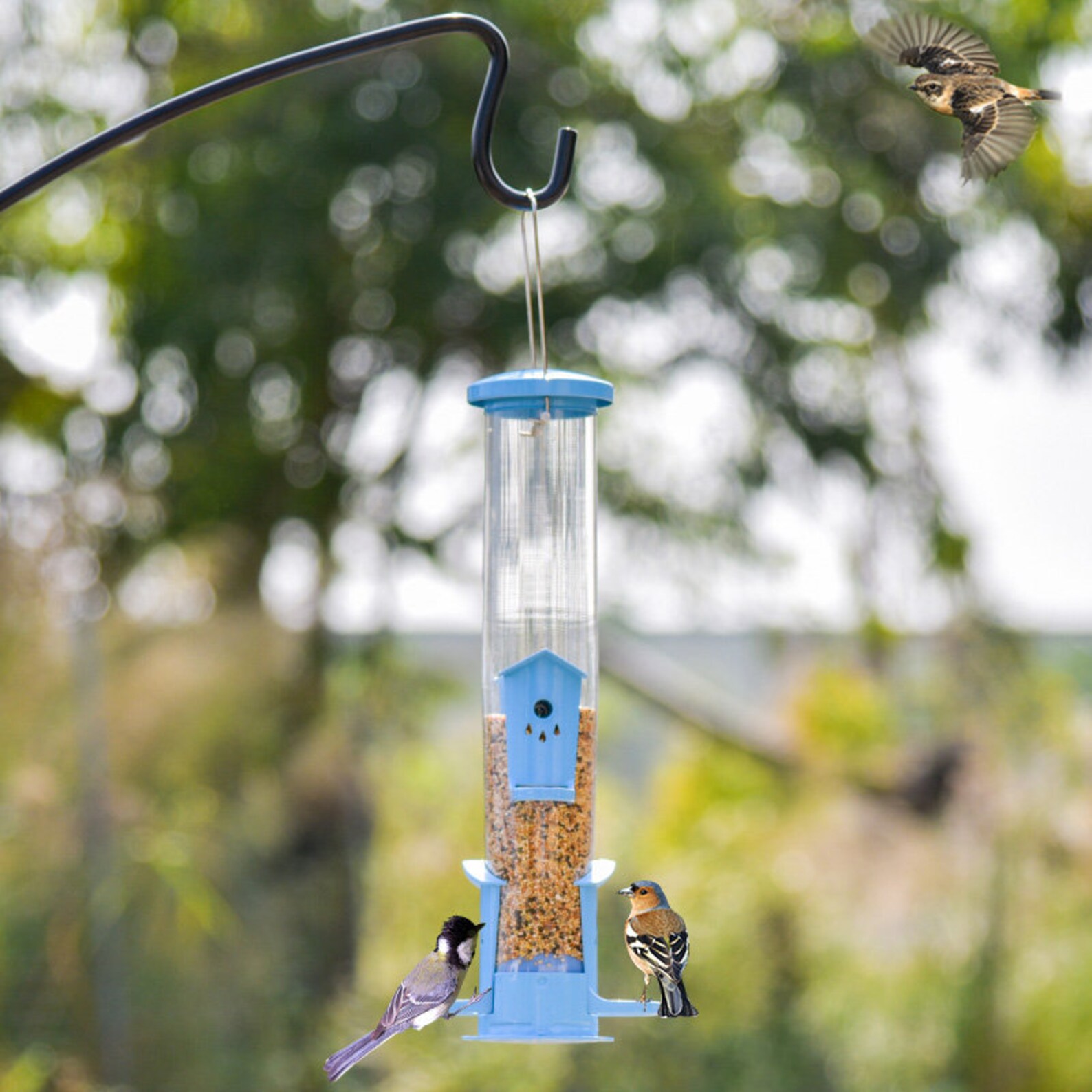 Yellow tubular bird feeder Hanging wild feeder Outdoor Etsy