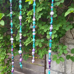 Boho-Mobile Firoza, türkis-lila Boho Fenster Aufhänger, Suncatcher, Boho Mobile