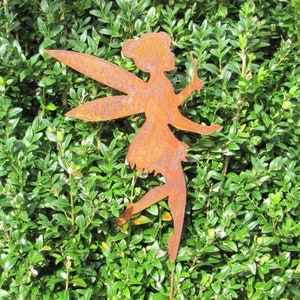 Edelrost Gartenstecker Fee Tanya mit Zauberstab Gartendeko Rost Metall Rostdeko