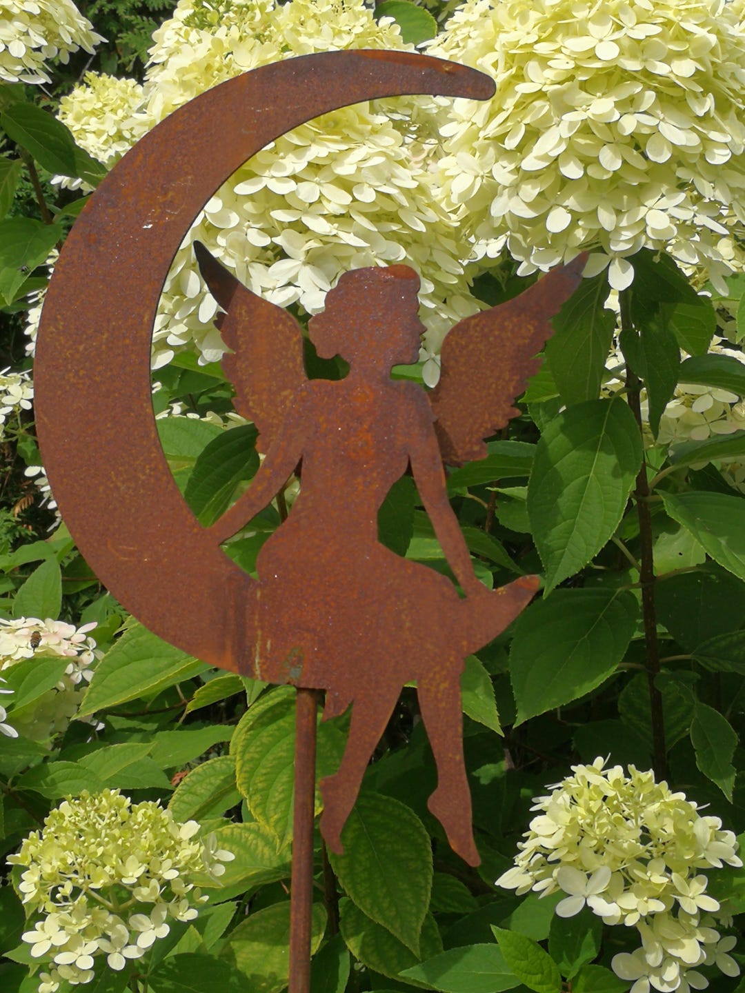 Rust Angels Patina Garden Stake Angel in the Moon 30 Cm Garden Decoration Rust Rust ...