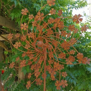 Patina wind turbine flower dream garden decoration rust rust decoration garden decoration