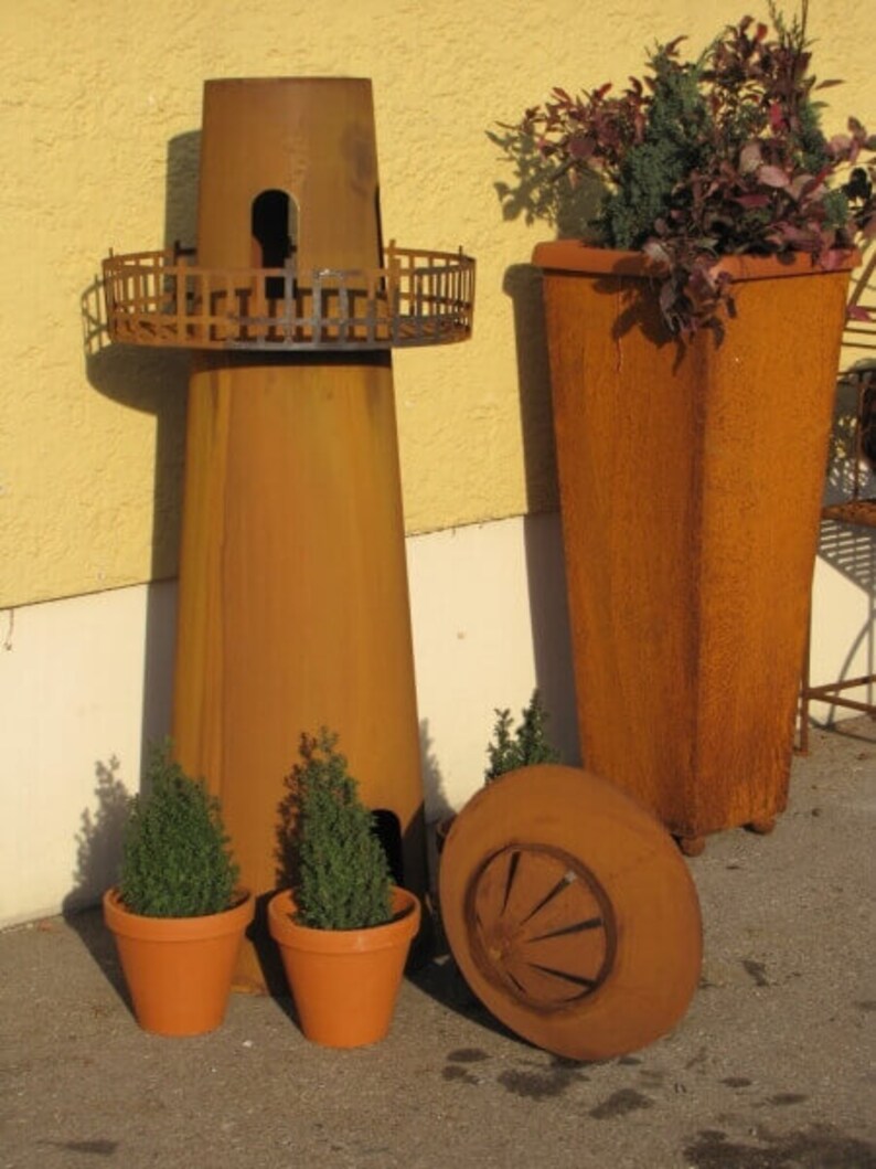 Stainless Steel Deco Column Lighthouse With Fuel Tank Rust Etsy