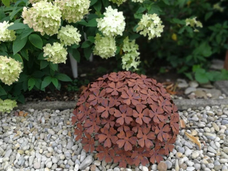 Edelrost flower hydrangea hydrangea rust flower metal flower garden decoration rust image 5