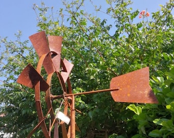 Edelrost Windrad Windmühle Gartendeko Rost Rostdeko Gartendekoration