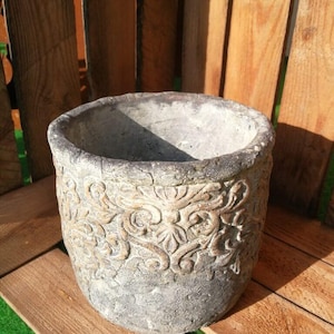 Bloempot van Marling cement, 15 cm, grijs