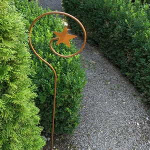 Edelrost Bishop&#39;s Staff with Star Garden Decoration Rust Winter Christmas
