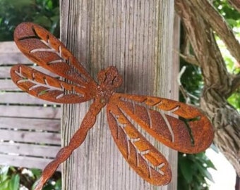 Rusty metal dragonfly for screwing, rust decoration, garden decoration, crafting, craft decoration, metal