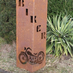Patina decorative column biker rust column plant column garden decoration rust metal column
