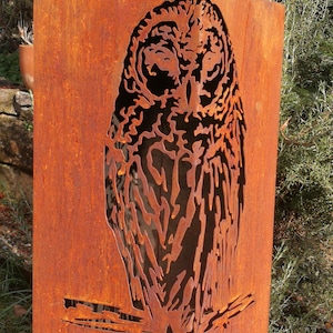 Edelrost Dekosäule Owl Rustsäule Plant Column Garden Decoration Rust Metal Column