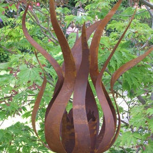 Edelrost Gartenstecker Feuerblume Fiamma, klein Rostblume Metallblume Gartedeko Rost