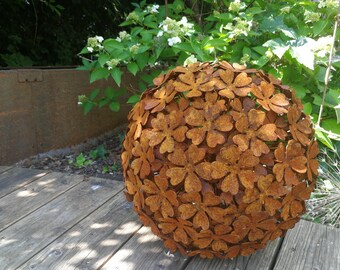 Bornhöft Gartenstecker Metall Rost – Blume Sissi Mit Edelstahlkugel, 118 Cm, Wetterfest
