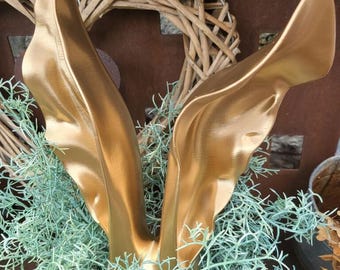 Plastic konijnenoortjes om neer te zetten, gouden paashaas, paasdecoratie