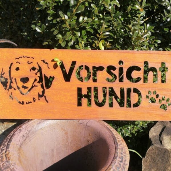 Edelrost Spruchschild Vorsicht Hund Gartendeko Metall Rost Rostdeko