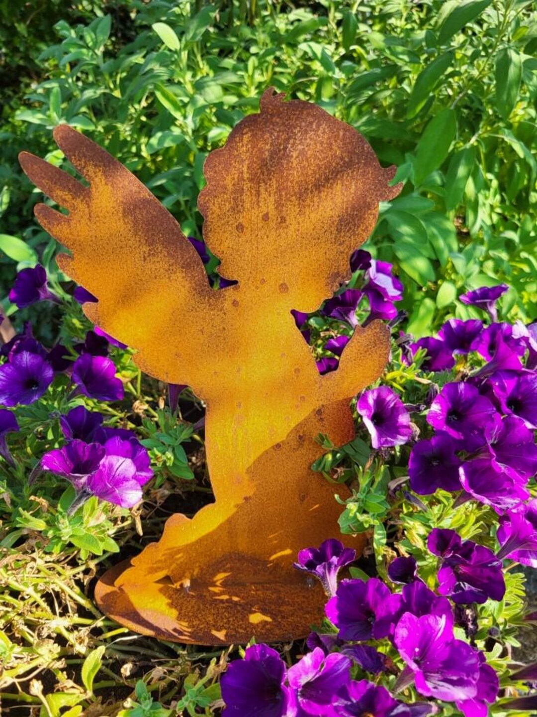 Rust Angels Patina Angel Kneeling Garden Decoration Metal Rust Decoration Patina ...