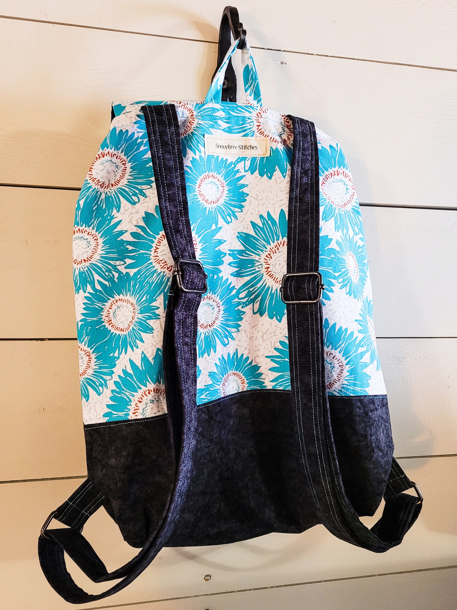 teal backpack purse