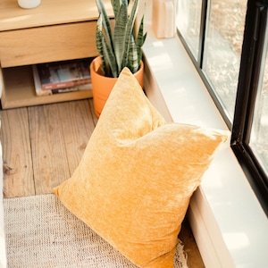 Yellow Gold Velvet Pillow Cover | Modern Home Decor | Decorative Pillow Cover | Handmade Home Decor