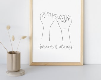 Forever & Always Pinky Promise Wall Print | Unframed