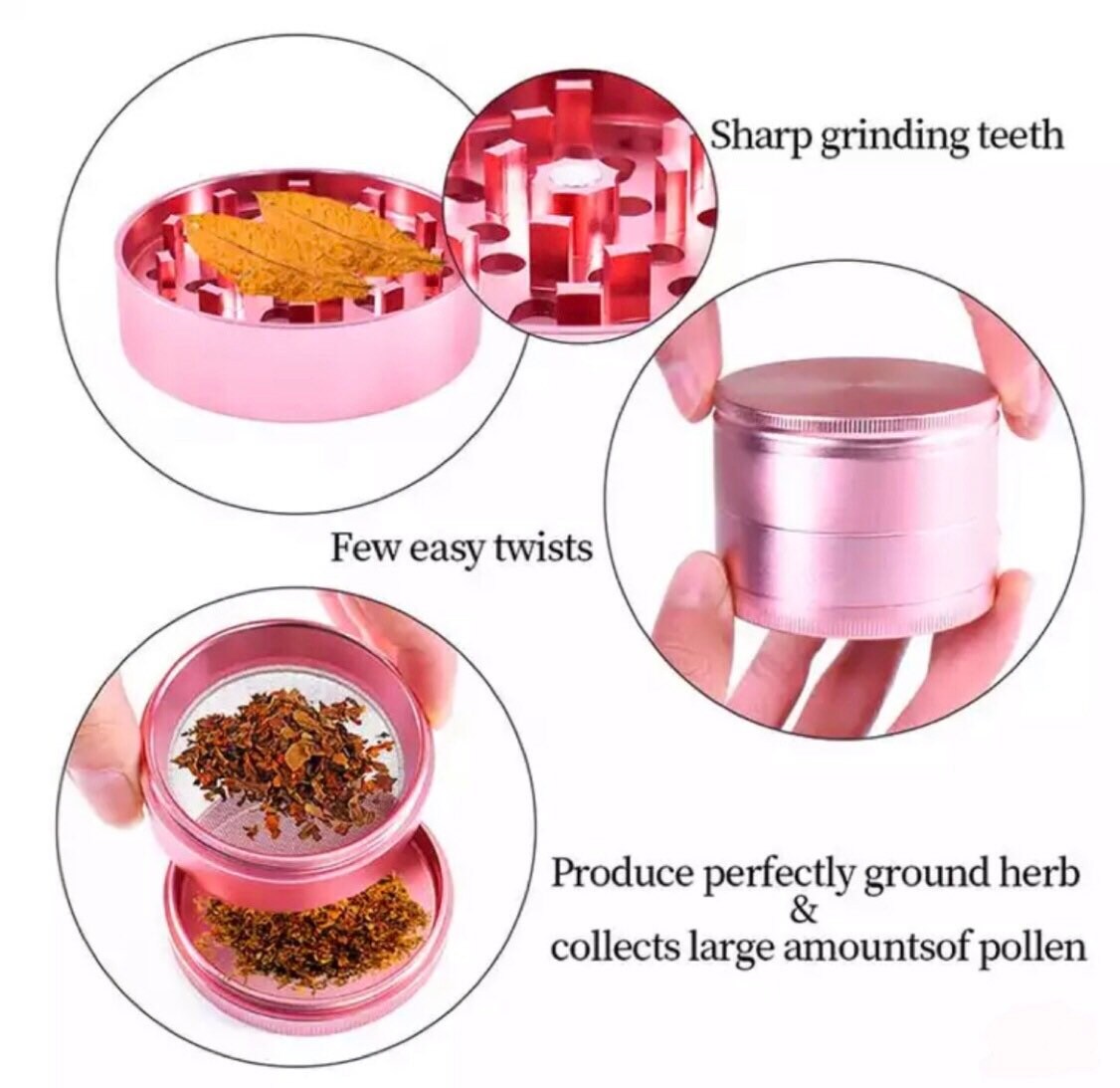 Pink 4 piece grinder Etsy