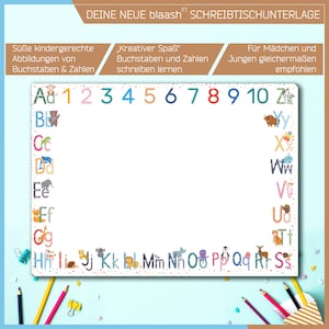 Desk pad paper children Table mat DIN A2 25 sheet pad Desk pad for notes and to-dos ABC image 5