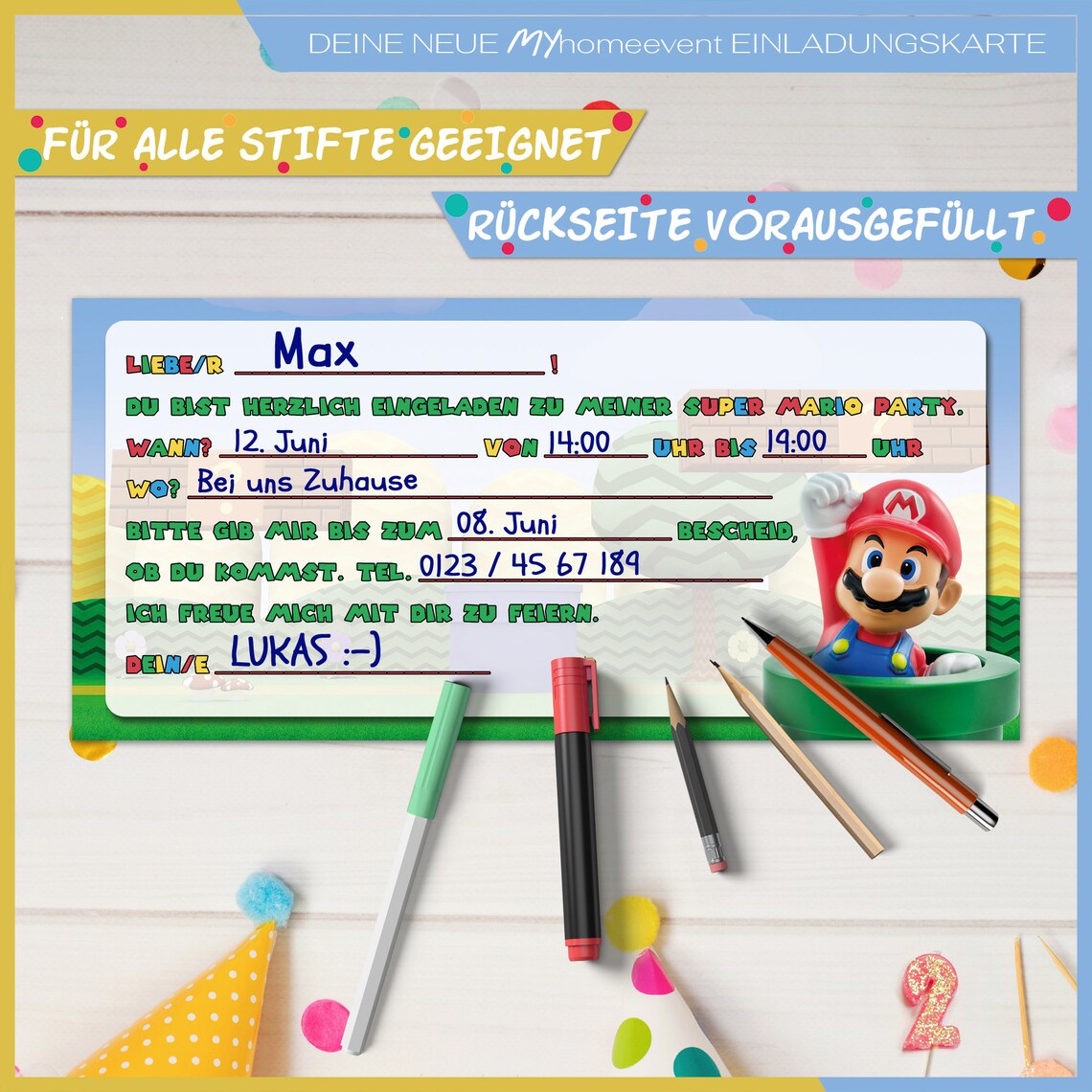 Super Mario Yoshi Drive By Birthday Parade Invitation | Bobotemp - View #3
